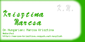 krisztina marcsa business card